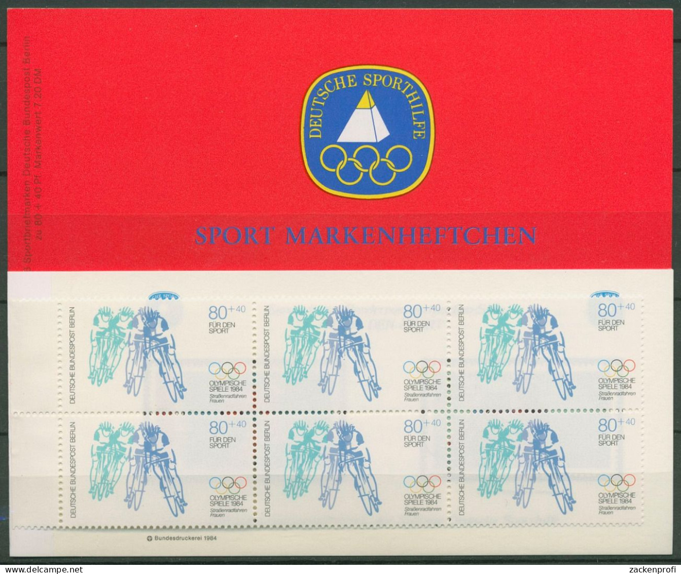 Berlin Deutsche Sporthilfe 1984 Markenheftchen SMH 6 (717) Postfrisch (C99125) - Cuadernillos