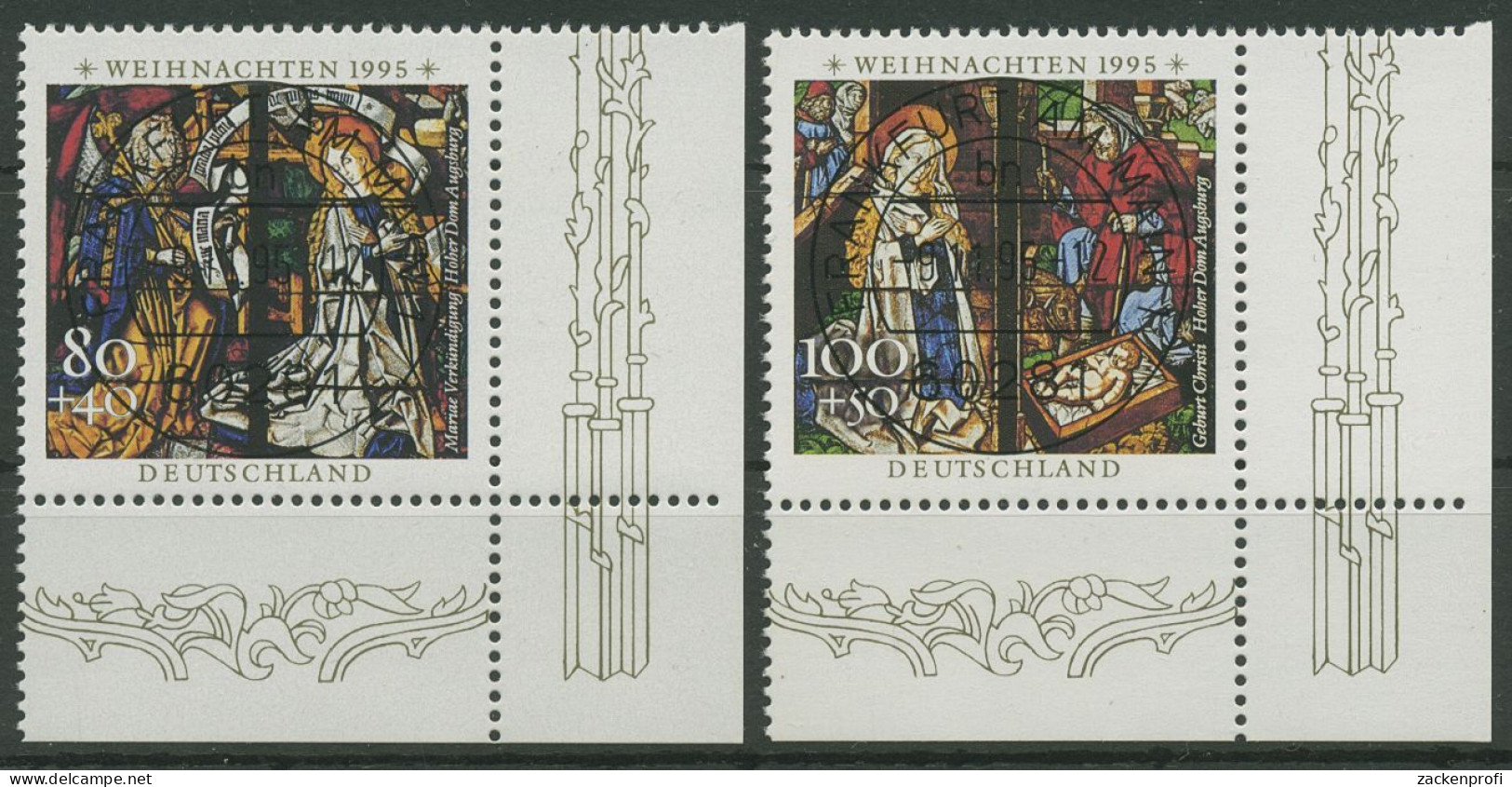 Bund 1995 Weihnachten Marienfenster 1831/32 Ecke 4 Mit TOP-Stempel (E2511) - Used Stamps
