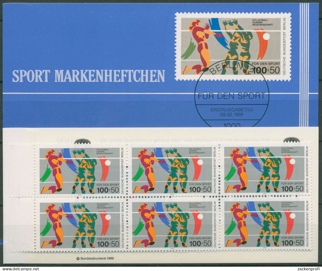 Berlin Deutsche Sporthilfe 1989 Markenheftchen SMH 11 (836) Postfrisch (C99137) - Cuadernillos