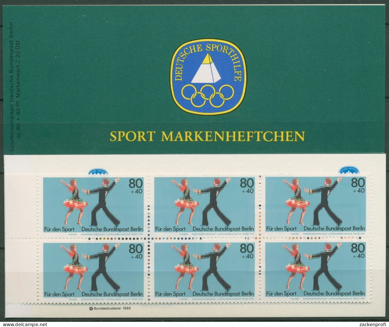 Berlin Deutsche Sporthilfe 1983 Markenheftchen SMH 5 (698) Postfrisch (C99124) - Postzegelboekjes