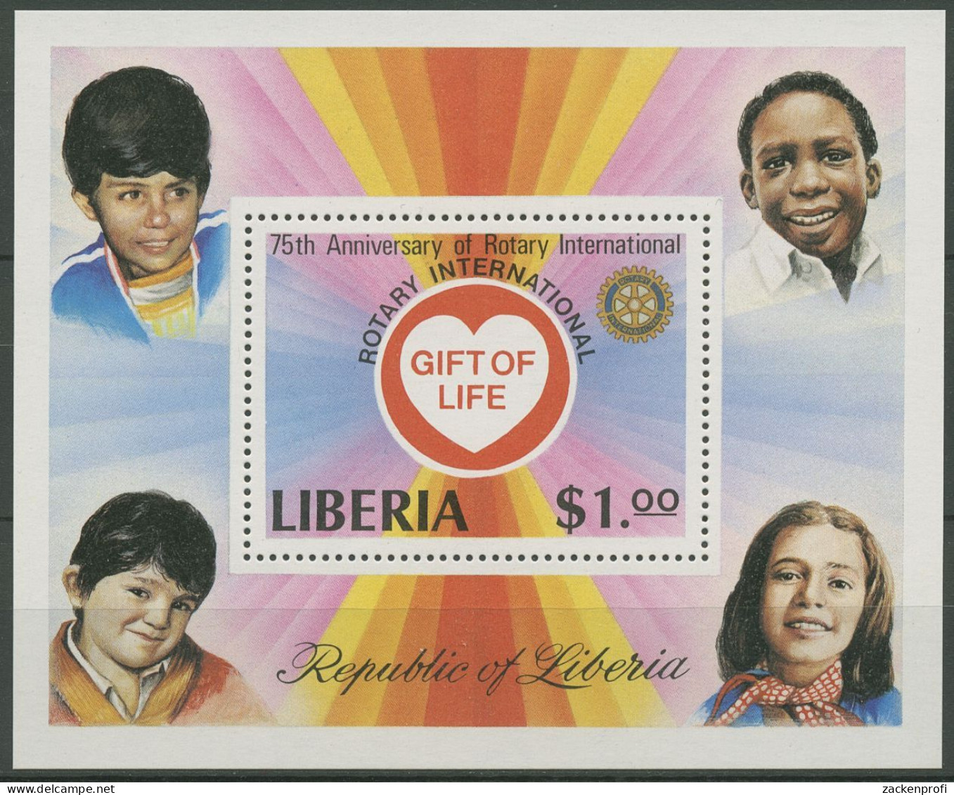 Liberia 1979 75 Jahre Rotary International Block 94 A Postfrisch (C62466) - Liberia