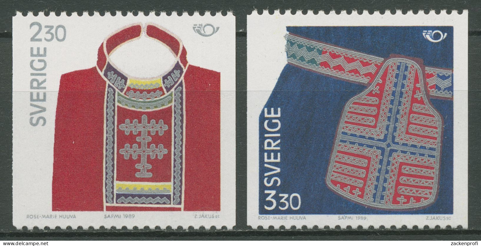 Schweden 1989 NORDEN Volkstrachten Lappland-Tracht 1537/38 Postfrisch - Nuovi