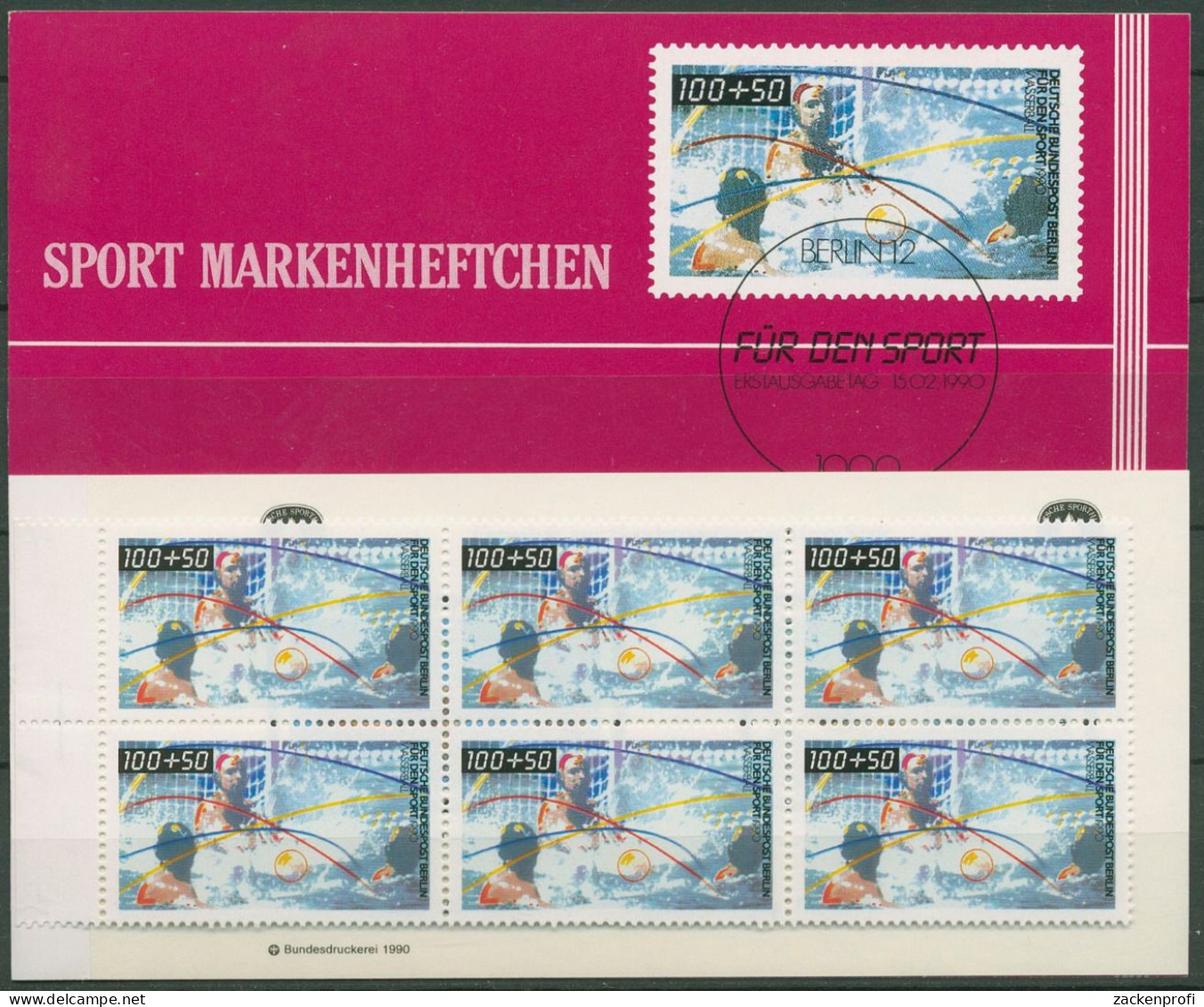 Berlin Deutsche Sporthilfe 1990 Markenheftchen SMH 12 (864) Postfrisch (C99138) - Cuadernillos