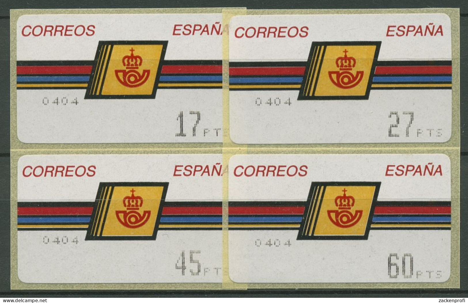 Spanien 1992 Automatenmarken Satz 17/27/45/60 ATM 4.1.1 S5 Postfrisch - Unused Stamps