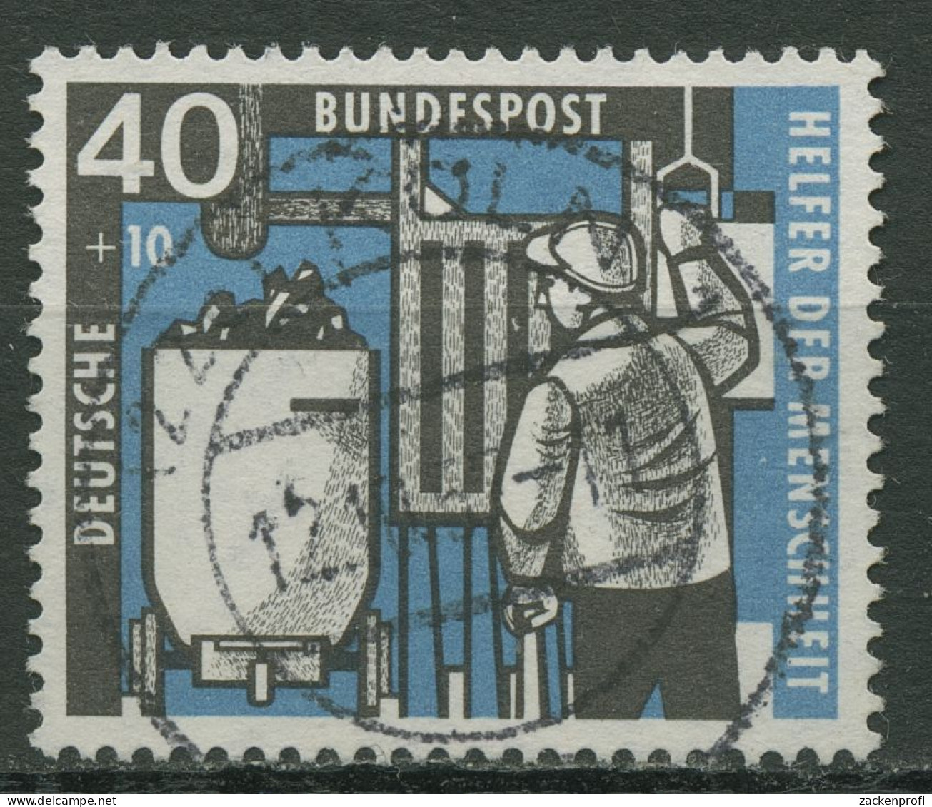 Bund 1957 Wohlfahrt Kohlebergbau 273 Mit TOP-Stempel - Used Stamps