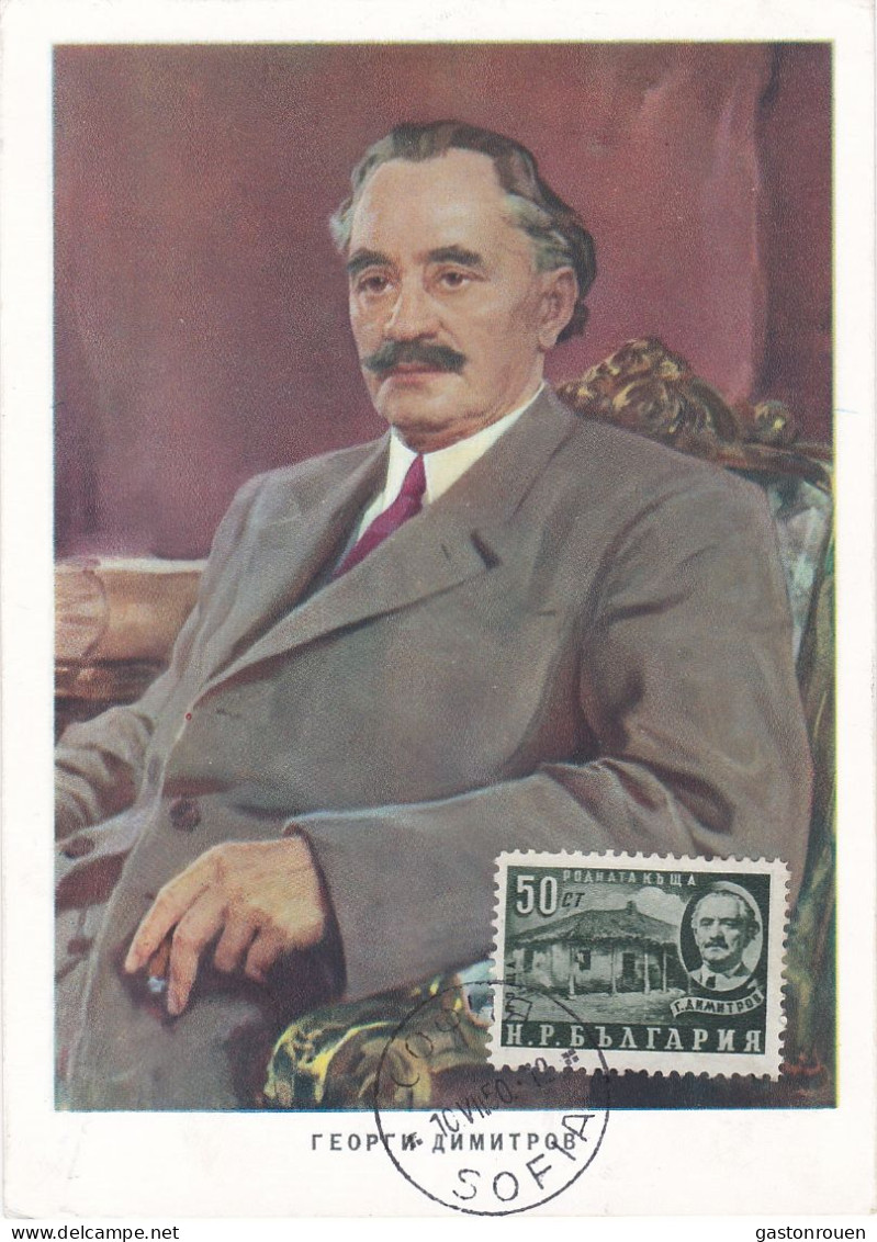 Carte Maximum Bulgarie 1950 Dimitrov - FDC