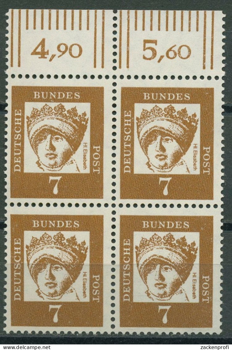 Bund 1961 Bedeutende Deutsche Mit Oberrand 348 Y W OR 4er-Block Postfrisch - Neufs