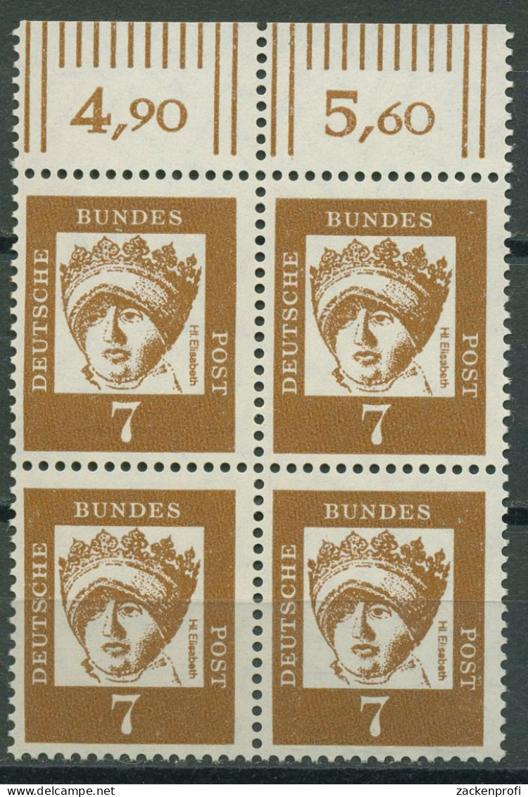 Bund 1961 Bedeutende Deutsche Mit Oberrand 348 Y W OR 4er-Block Postfrisch - Unused Stamps