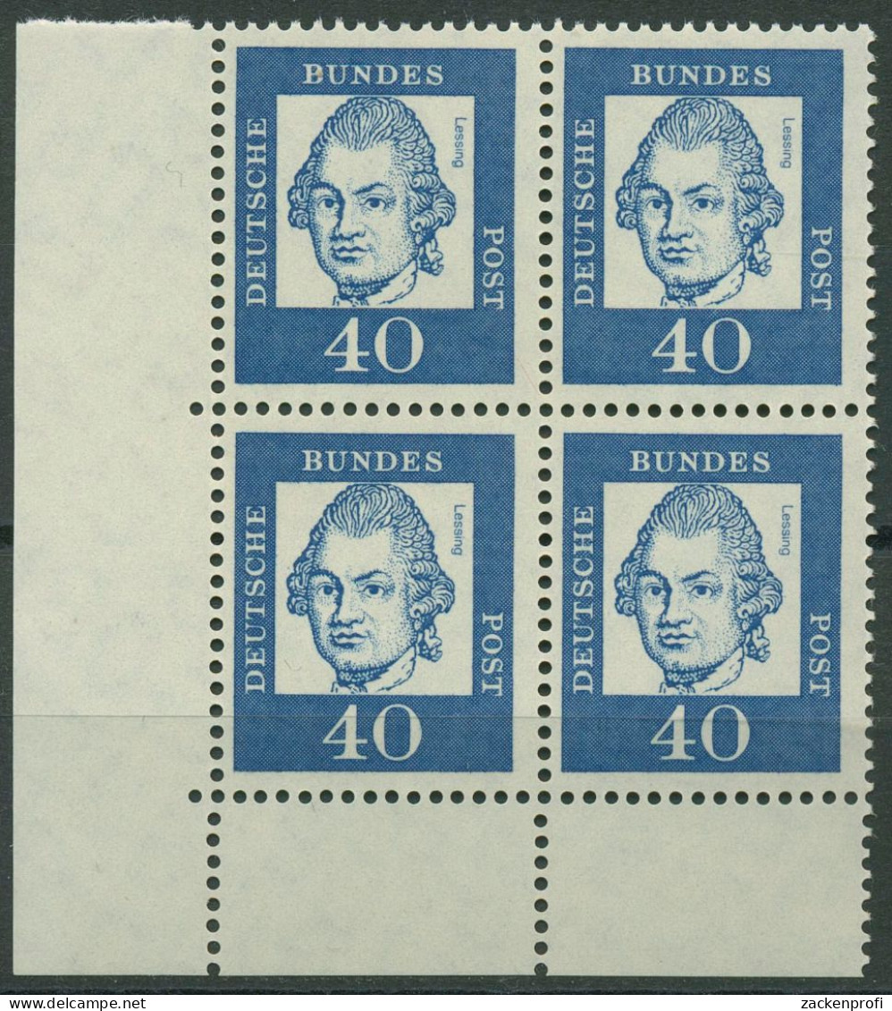 Bund 1961 Bedeutende Deutsche 355 Y P UR 4er-Block Ecke 3 Postfrisch - Ungebraucht