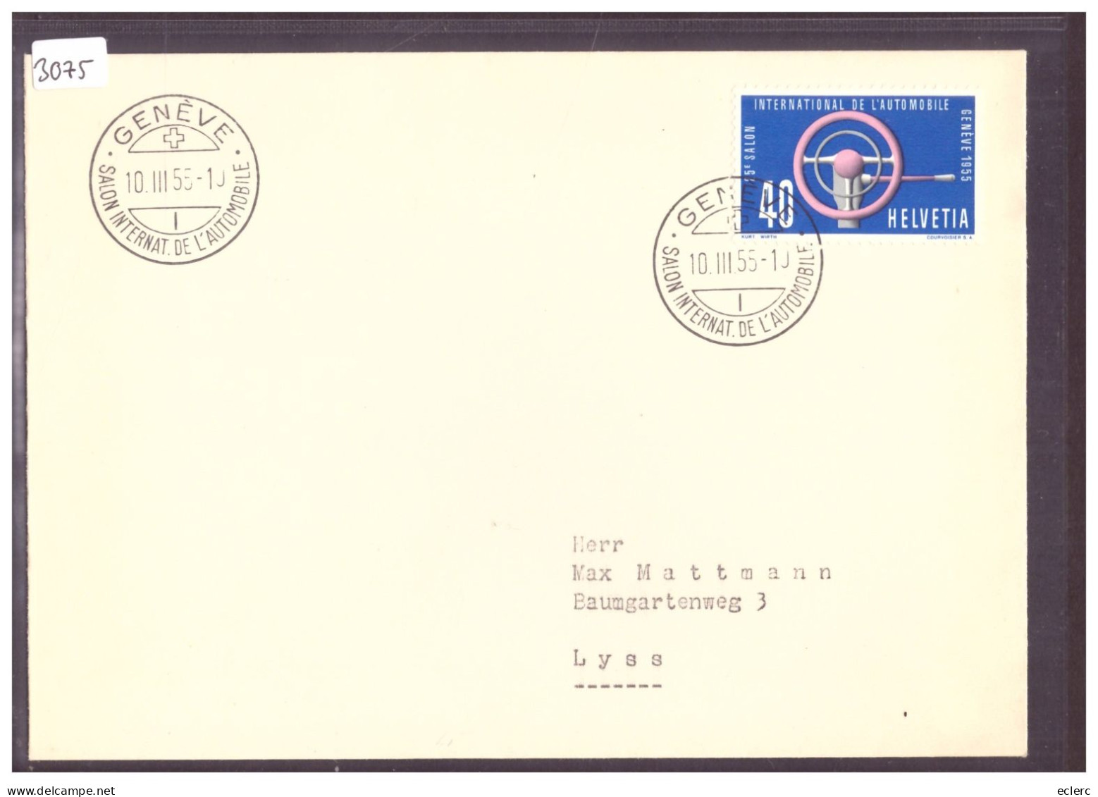 GENEVE - SALON DE L'AUTOMOBILE 1955 - Postmark Collection