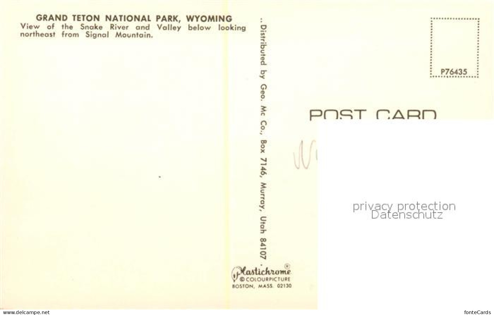 73130763 Wyoming_US-State Grand Teton National Park Snake River Valley View From - Other & Unclassified