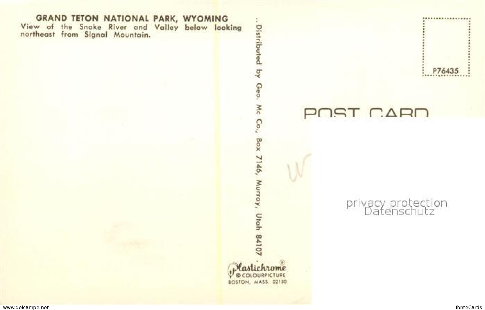 73130745 Wyoming_US-State Grand Teton National Park Snake River Looking From Sig - Other & Unclassified