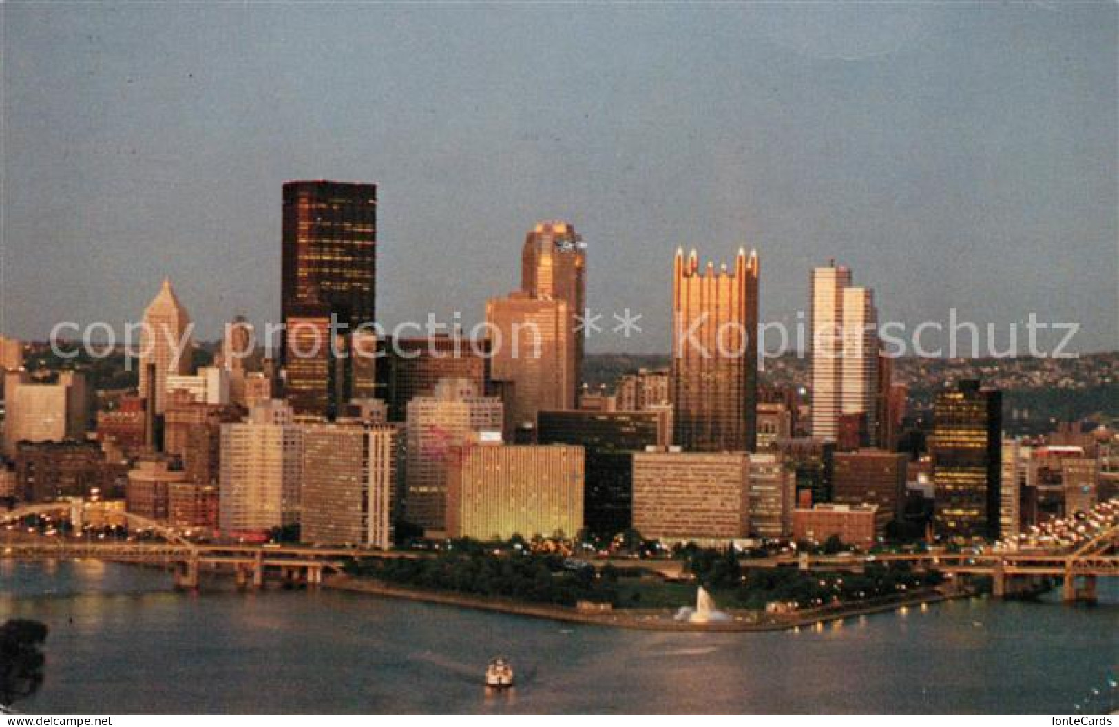 73130701 Pittsburgh Skyline By Night Aerial View Pittsburgh - Other & Unclassified