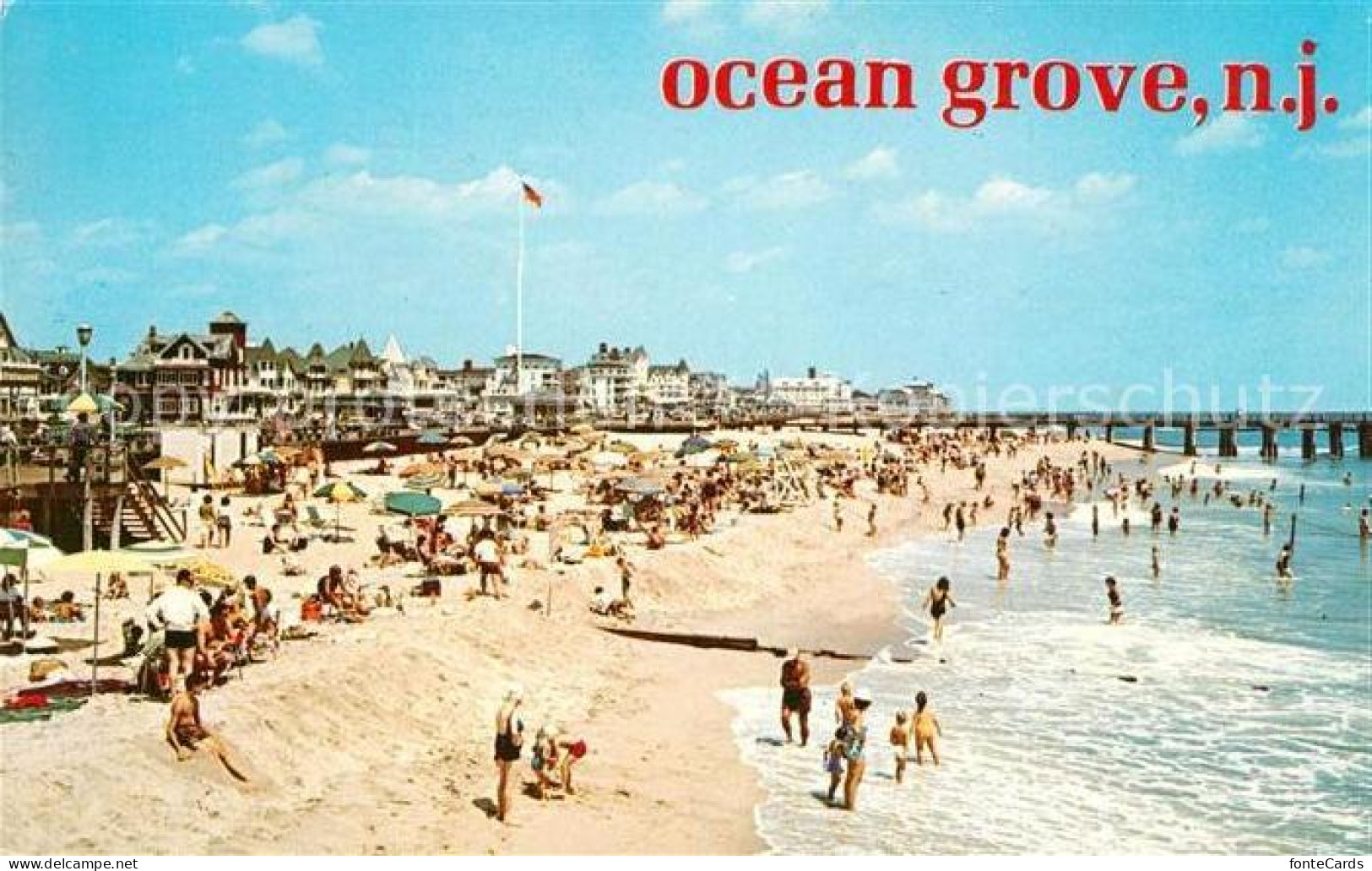 73130696 Ocean_Grove View Of Beach Hotels And Boardwalk - Other & Unclassified