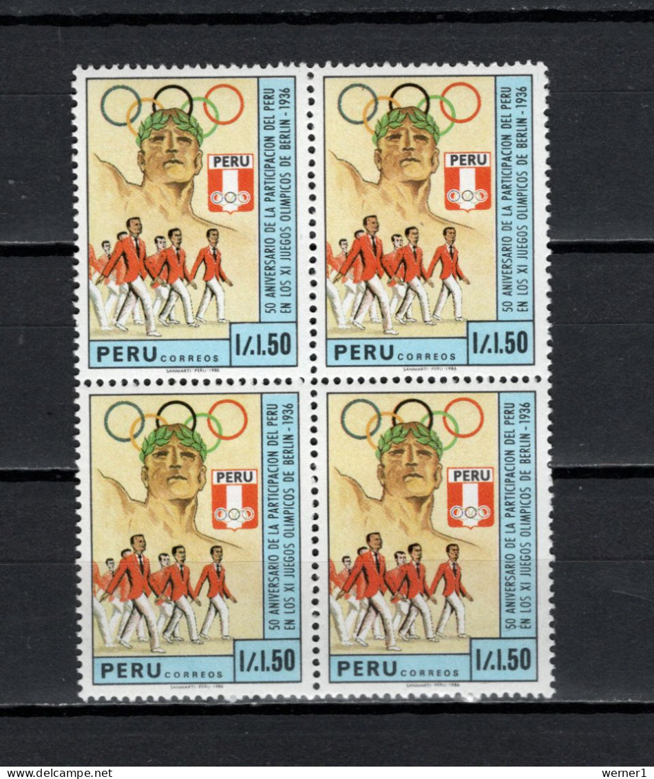 Peru 1988 Olympic Games Block Of 4 MNH - Sommer 1988: Seoul