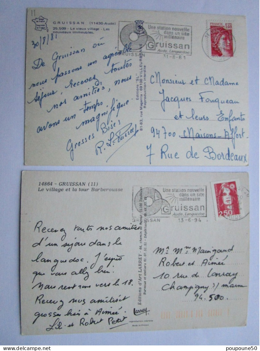 CP 11 Aude  GRUISSAN - Lot De 2 Cartes Postales - Sonstige & Ohne Zuordnung