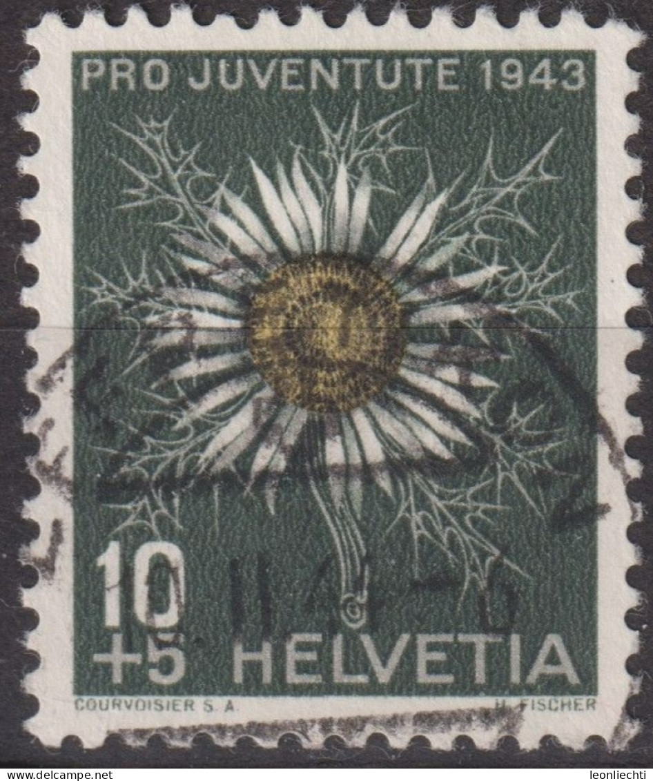 1943 Schweiz Pro Juventute ° Mi:CH 425, Yt:CH 389, Zum:CH J106, Silberdistel, Blume - Andere & Zonder Classificatie