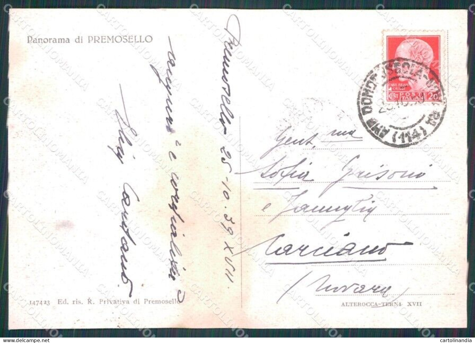 Verbania Premosello MACCHIA FG Cartolina HB4796 - Verbania