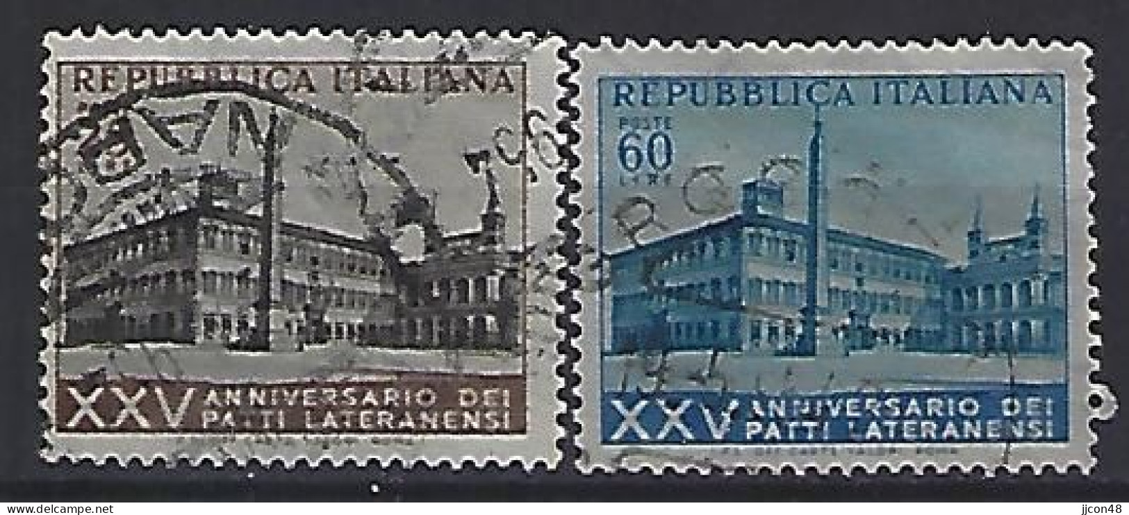 Italy 1954  25 Jahre Lateranvertrage (o) Mi.906-907 - 1946-60: Oblitérés