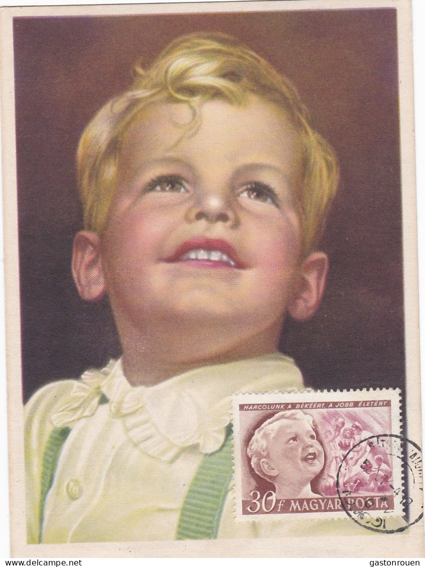 Carte Maximum Hongrie 1950 Enfant - Cartes-maximum (CM)