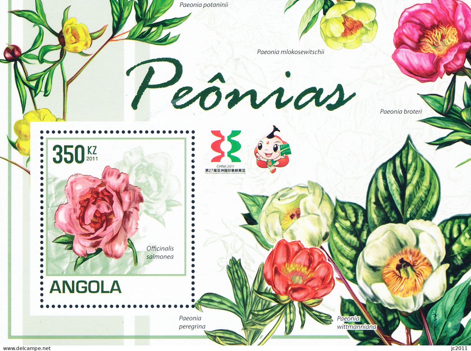 Angola - 2011 - Peonies / China 2011  - MNH - Angola