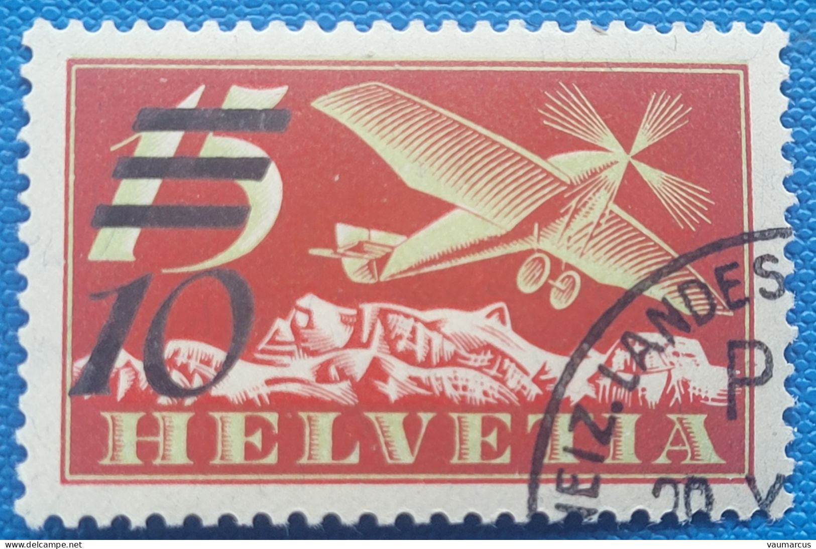 Zu 19b / Mi 285b / YT PA 19 Surcharge Matte Obl. SCHWEIZ. LANDESAUSSTELLUNG SBK 120 CHF Voir Description - Used Stamps