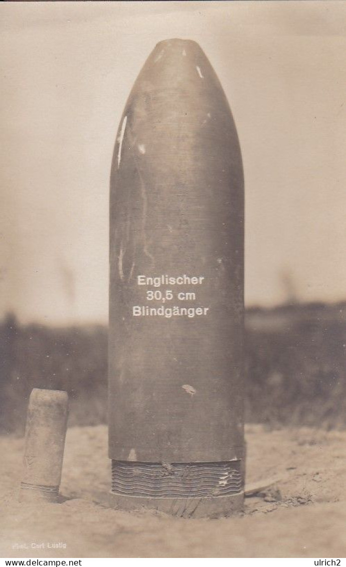 AK Englischer 30,5cm Blindgänger - 1. WK  (68917) - Weltkrieg 1914-18