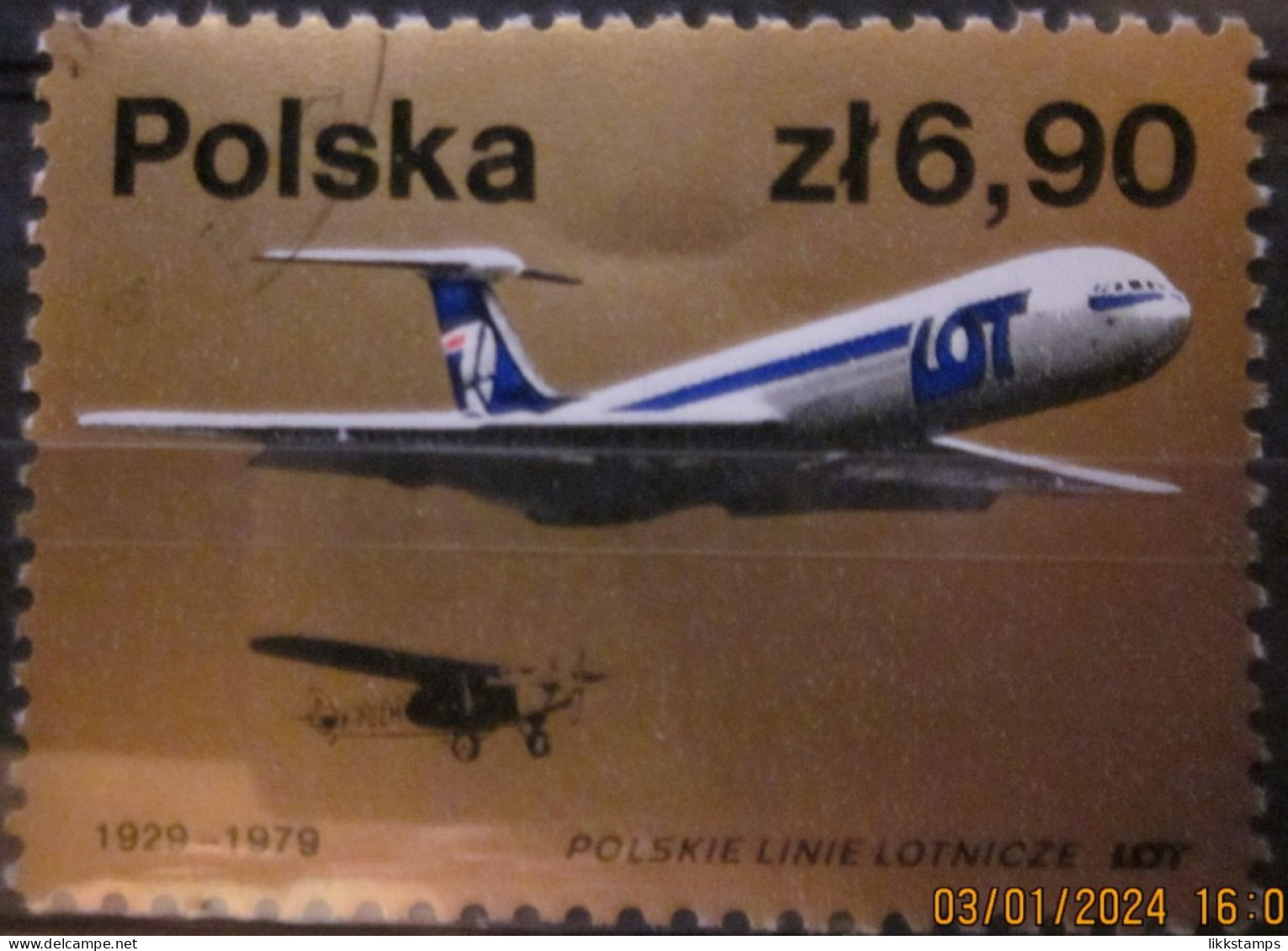 POLAND ~ 1979 ~ S.G. NUMBERS S.G. 2590. ~ AIRCRAFT ~ VFU #03520 - Usados