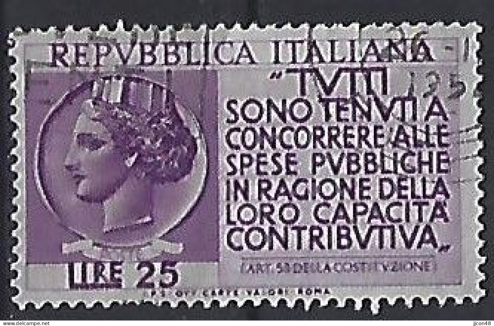 Italy 1954  Kampagne Fur Steuerehrlichkeit (o) Mi.910 - 1946-60: Usati