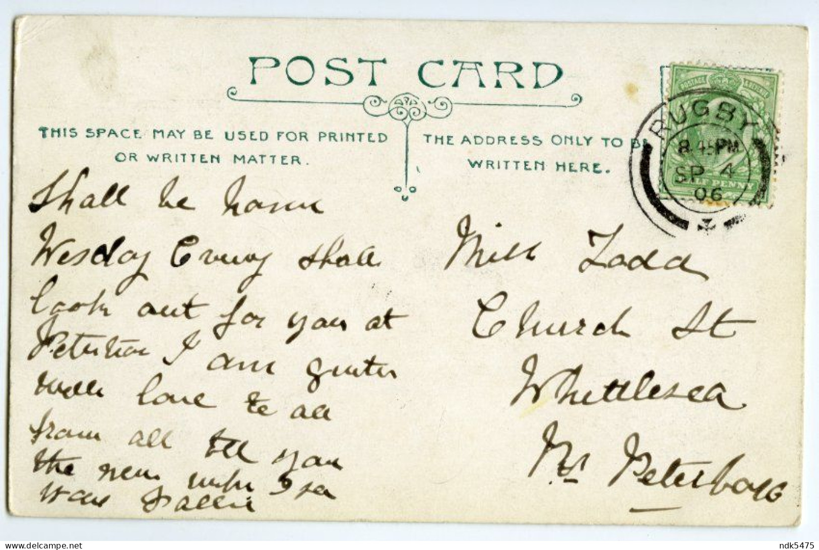 HUNSTANTON : THE GREEN / RUGBY POSTMARK / PETERBOROUGH, WHITTLESEA, CHURCH STREET (LADD) - Sonstige & Ohne Zuordnung