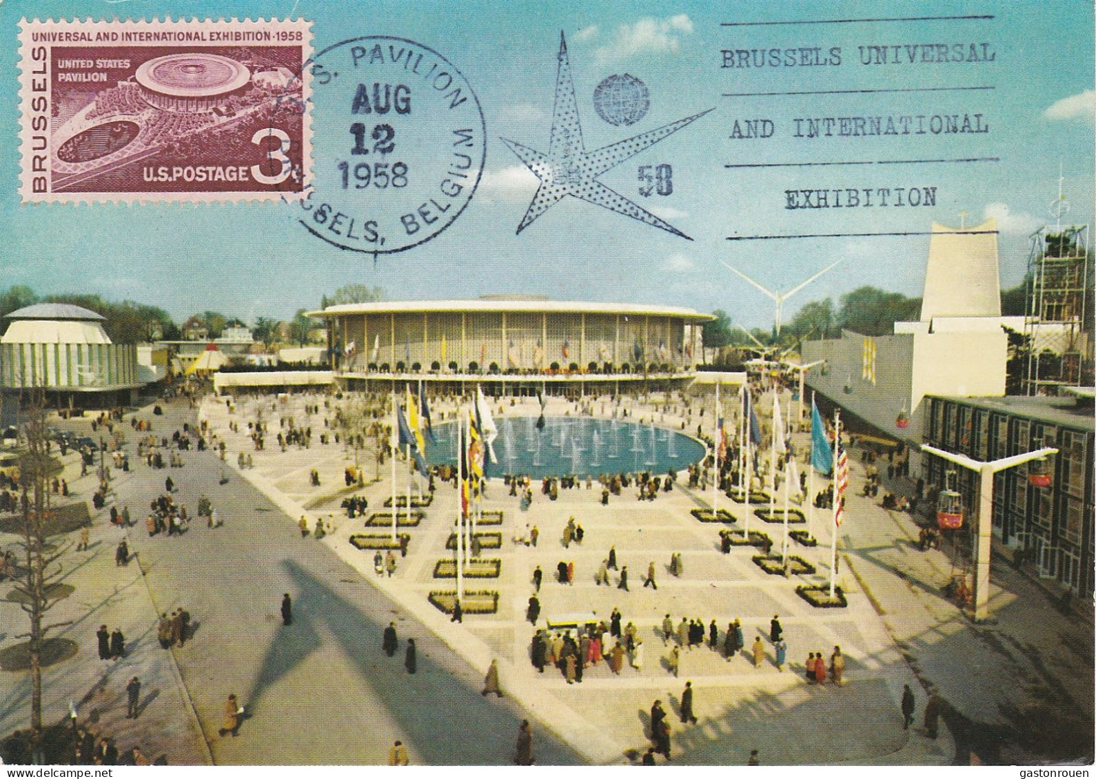 Carte Maximum Etats Unis 1958 Exposition Universelle Bruxelles Brussel - Cartes-Maximum (CM)