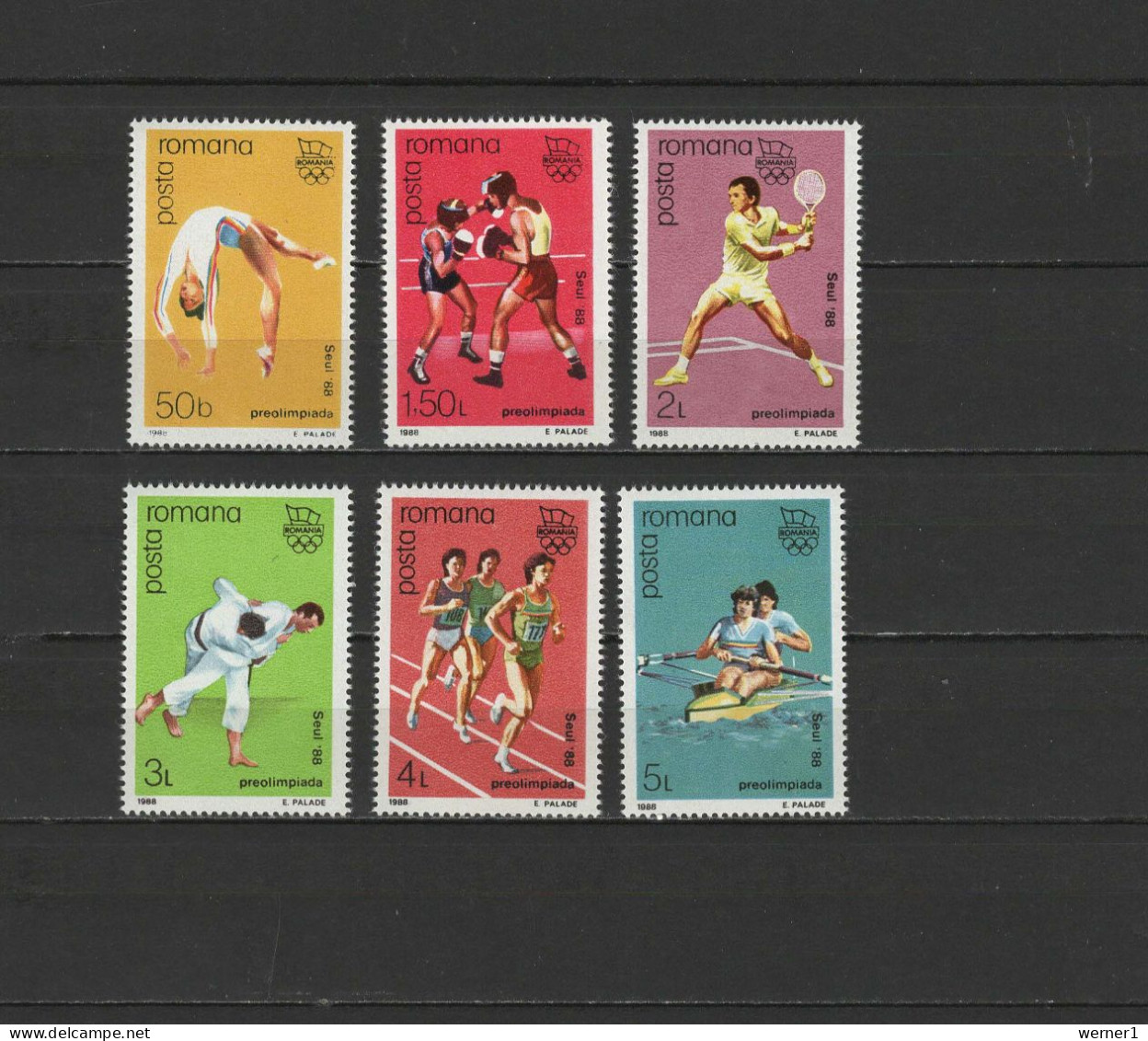 Romania 1988 Olympic Games Seoul, Gymnastics, Boxing, Tennis, Judo, Athletics, Rowing Set Of 6 MNH - Estate 1988: Seul