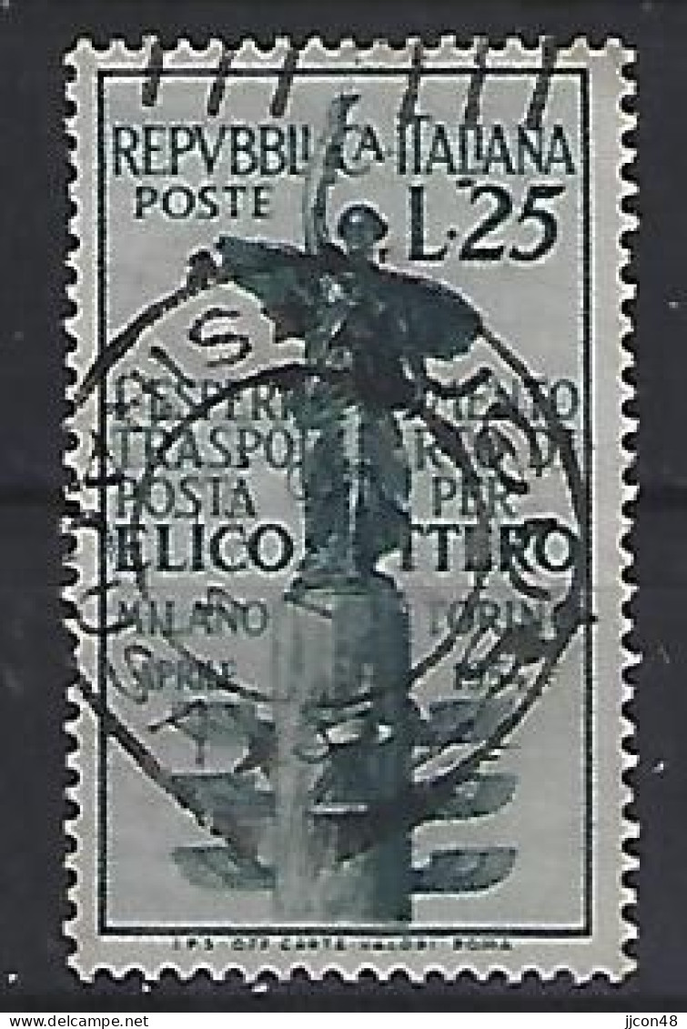 Italy 1954  Postbeforderung Mailand-Turin Per Hubschrauber (o) Mi.911 - 1946-60: Oblitérés