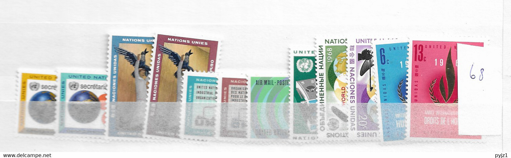 1968 MNH UNO New York,  Year Complete According To Michel, Postfris** - Nuovi