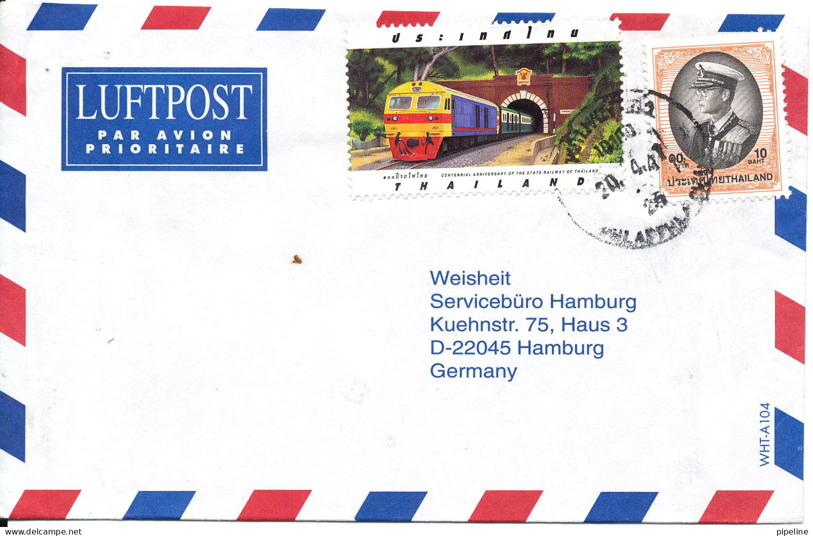 Thailand Air Mail Cover Sent To Germany - Thaïlande