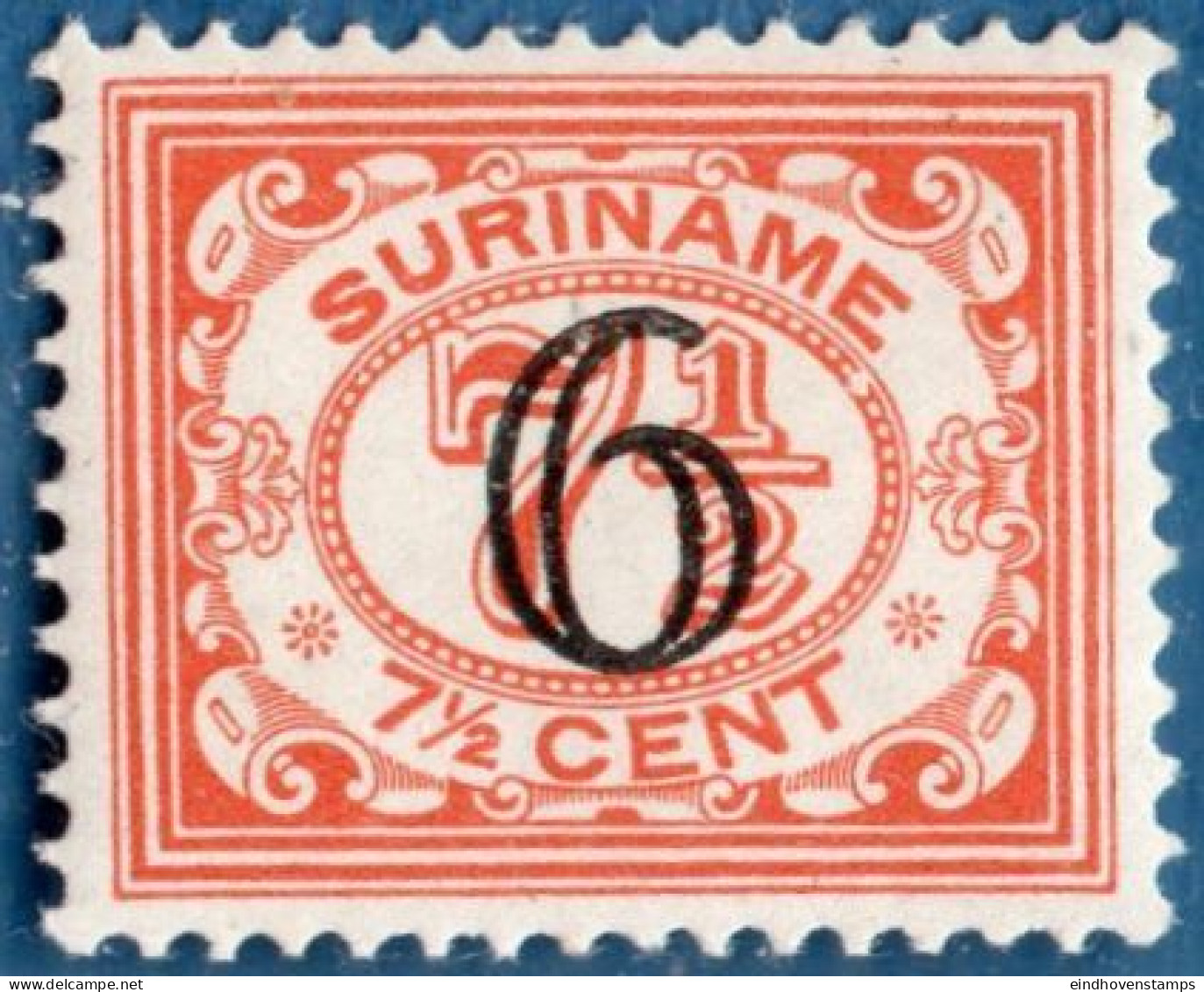 Suriname, 1930 Overprint 6 On 7½ C 1 Value MNH - Surinam ... - 1975