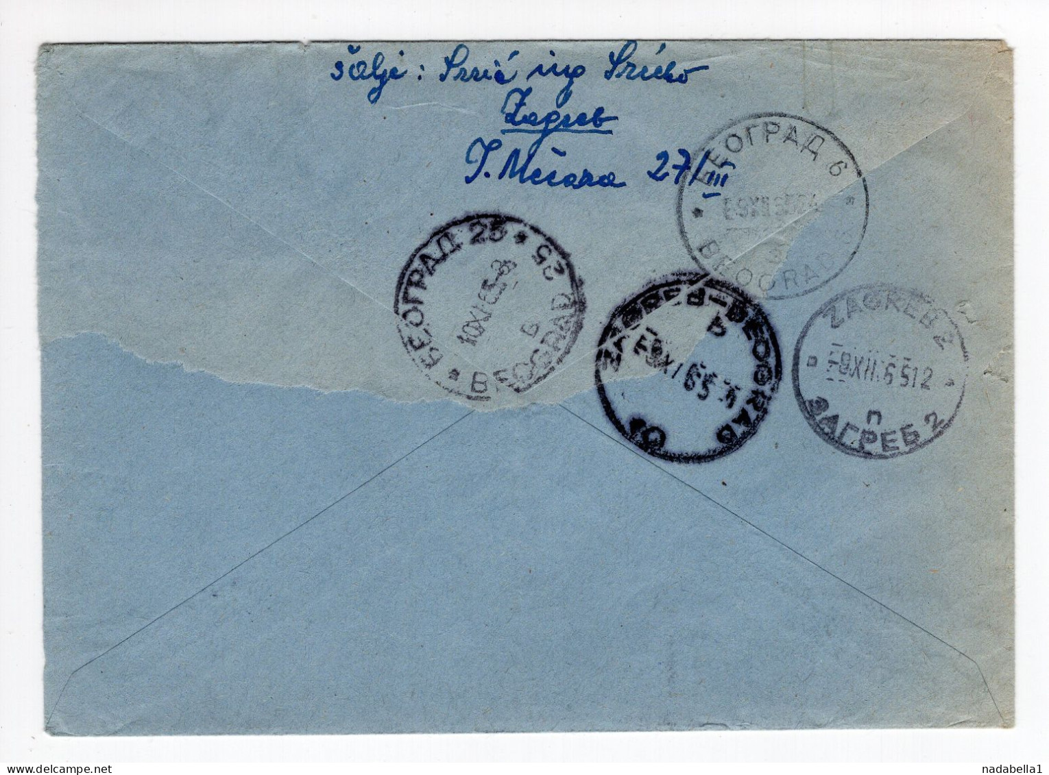 1965. YUGOSLAVIA,CROATIA,ZAGREB EXPRESS RECORDED COVER TO BELGRADE,TPO 10 ZAGREB - BEOGRAD - Covers & Documents