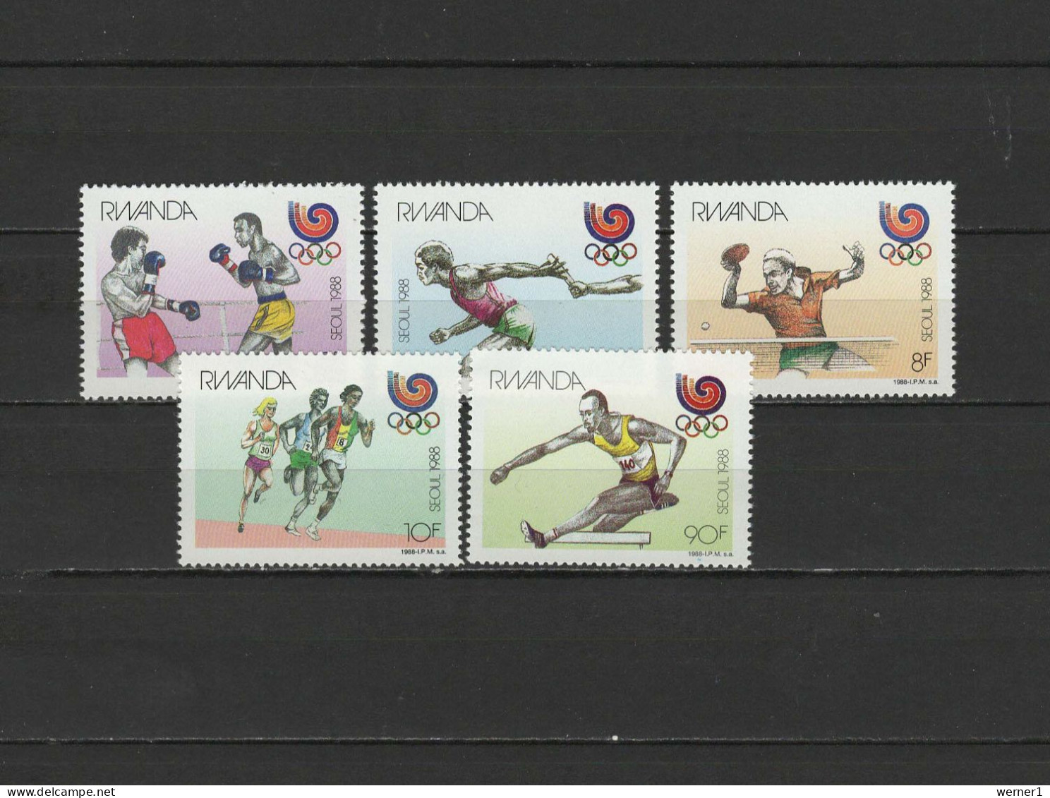 Rwanda 1988 Olympic Games Seoul, Boxing, Table Tennis, Athletics Set Of 5 MNH - Summer 1988: Seoul