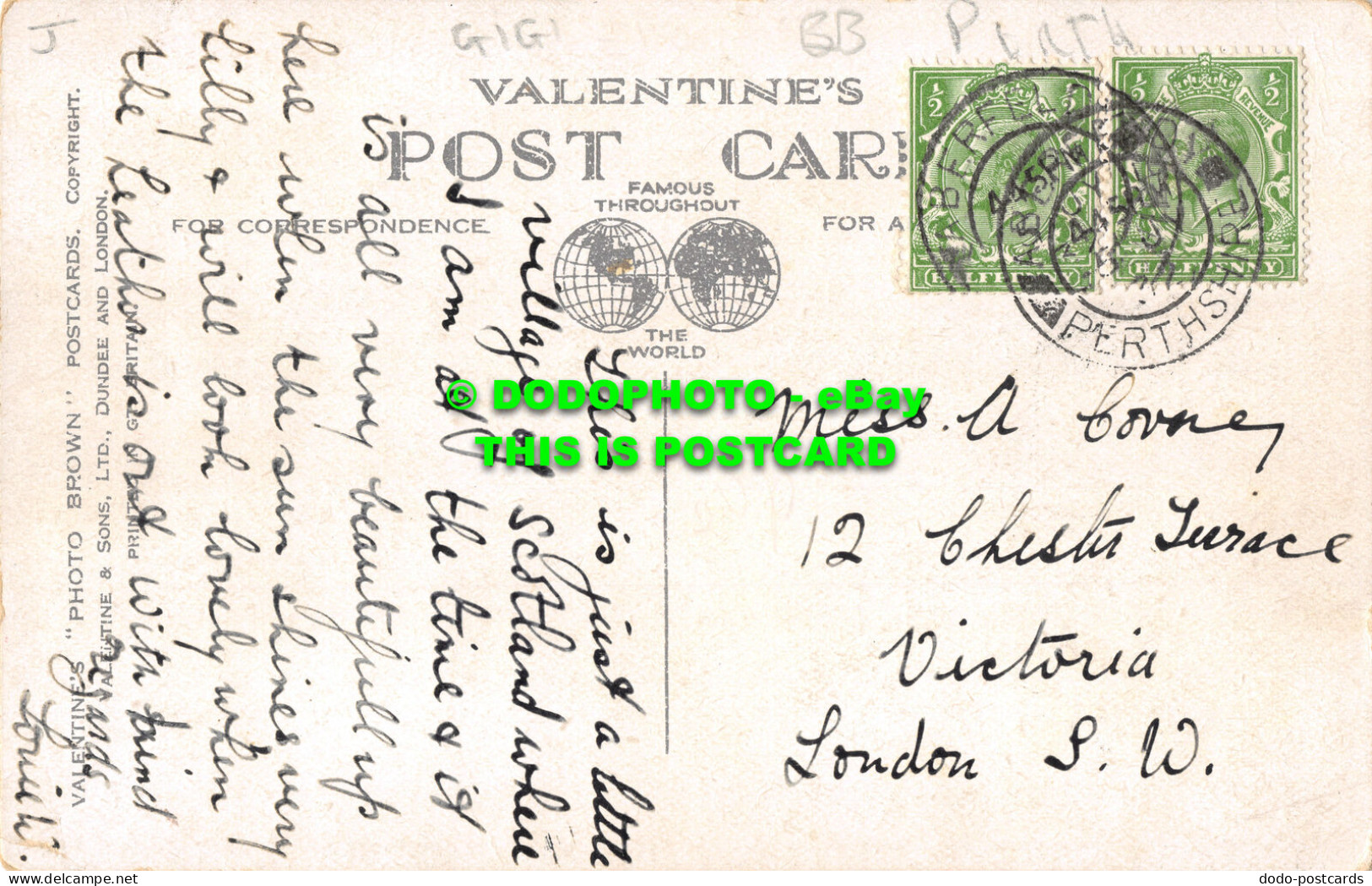 R481212 Aberfeldy From N. 2783. Valentines Photo Brown. 1932 - Mundo