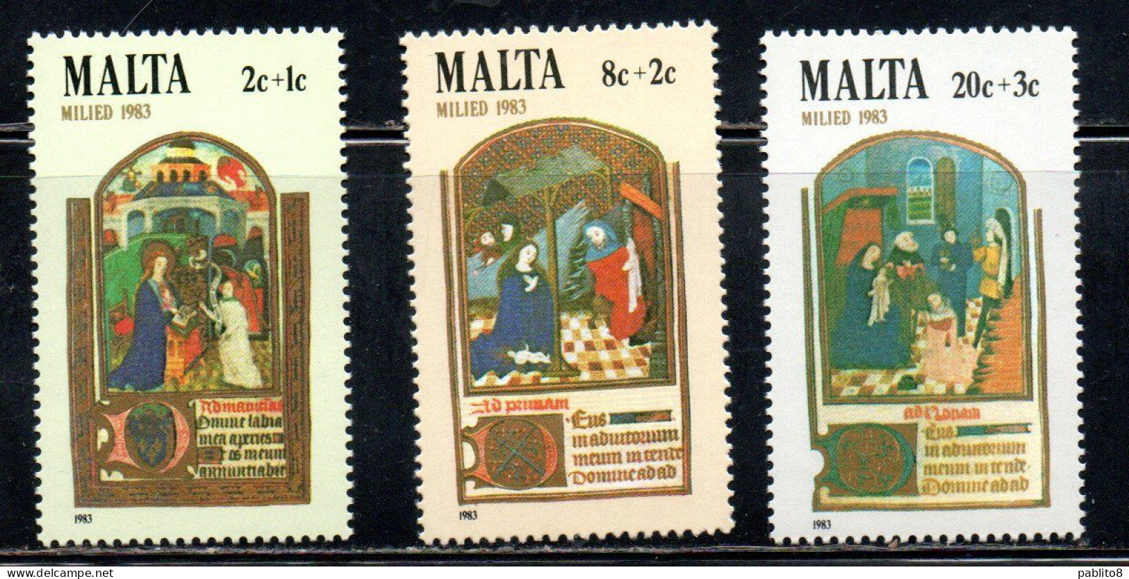MALTA 1983 CHRISTMAS NATALE NOEL WEIHNACHTEN NAVIDAD NATAL COMPLETE SET SERIE COMPLETA MNH - Malte
