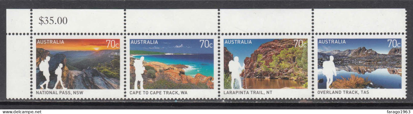 2015 Australia Great Walks Hiking Complete Strip Of 4 @BELOW FACE VALUE! - Neufs