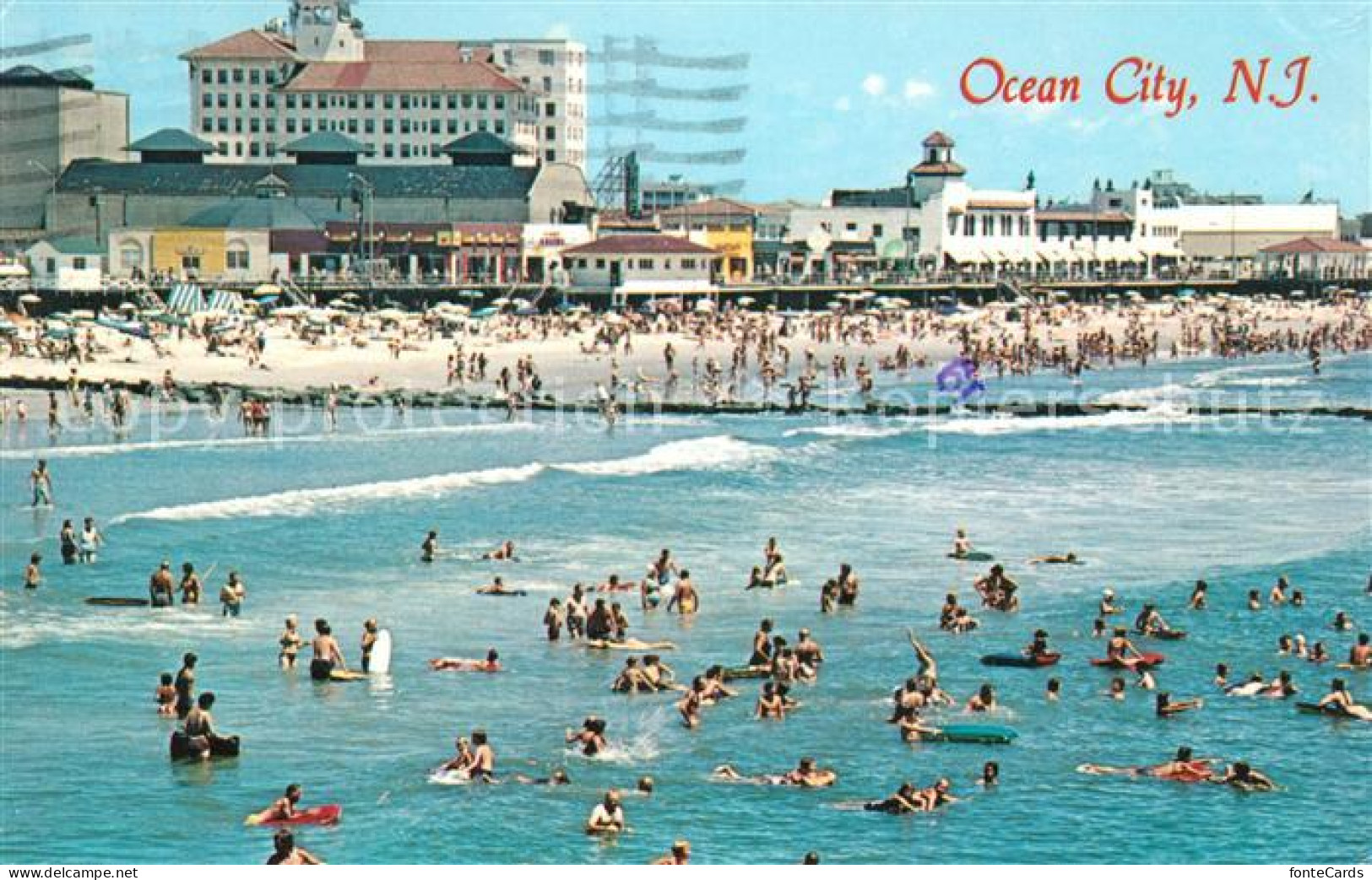 73150881 Ocean_City_New_Jersey Panorama View Of Ocean Beach And Skyline - Autres & Non Classés