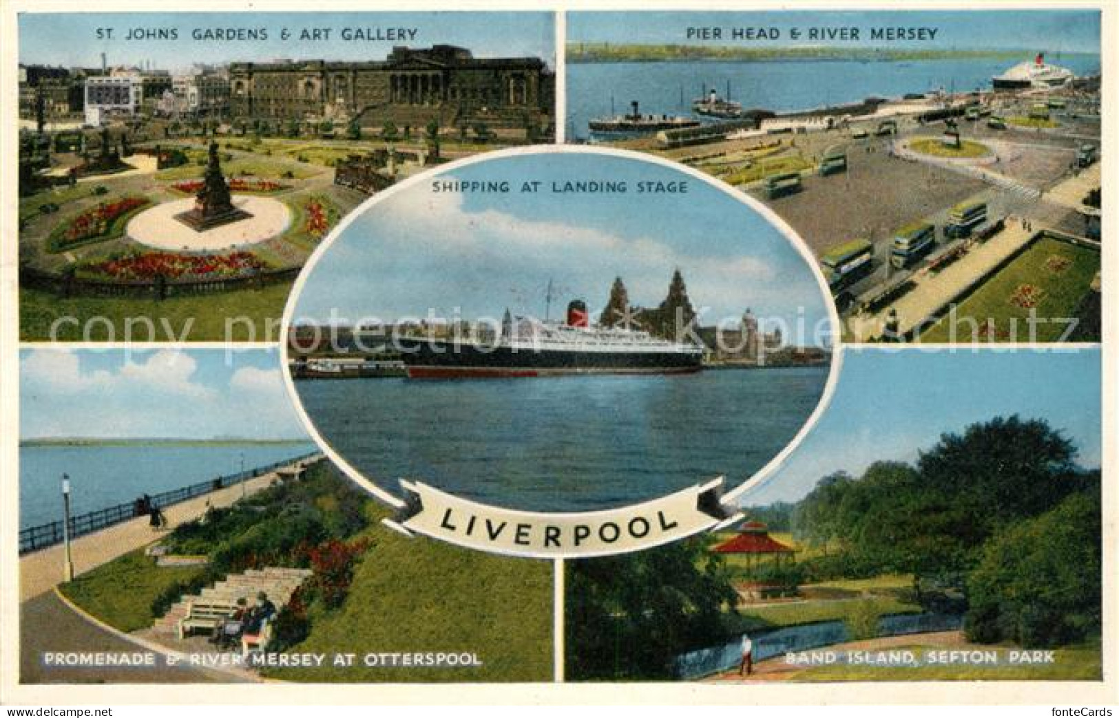 73150263 Liverpool St Johns Gardens Art Gallery Pier Head River Mersey Shipping  - Altri & Non Classificati