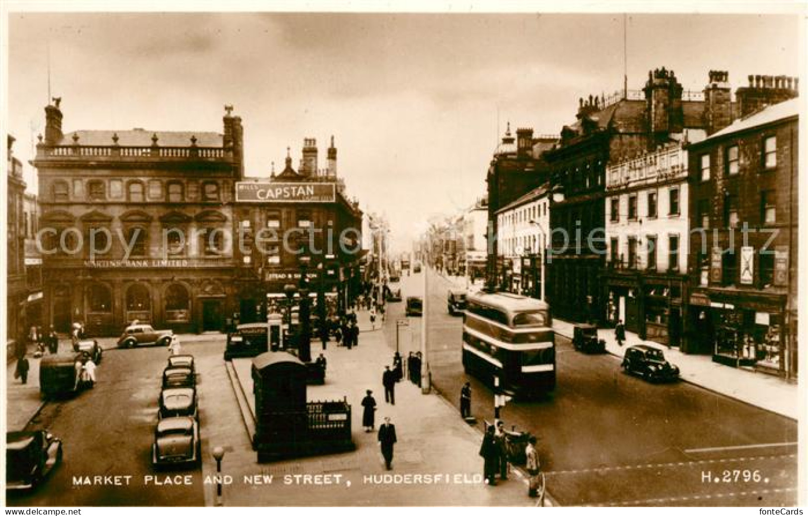 73137988 Huddersfield Market Place And New Street Valentines Card Huddersfield - Altri & Non Classificati