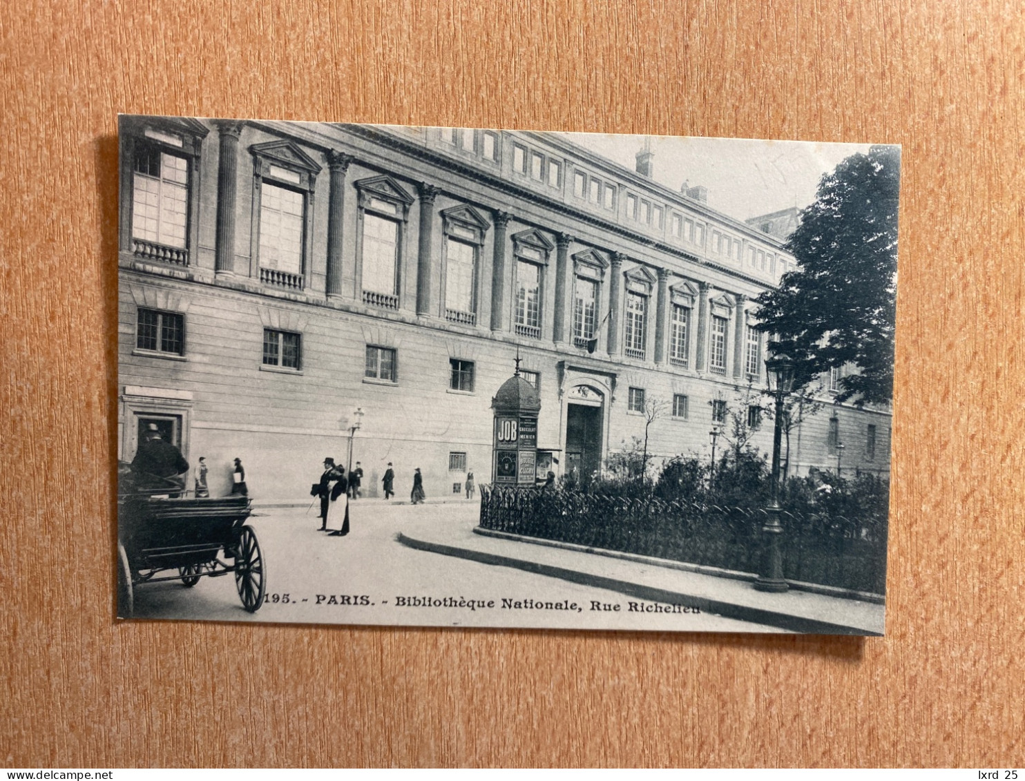 CPA Animée Paris Bibliothèque Nationale Rue Richelieu- Dos Non Divisé - Altri Monumenti, Edifici