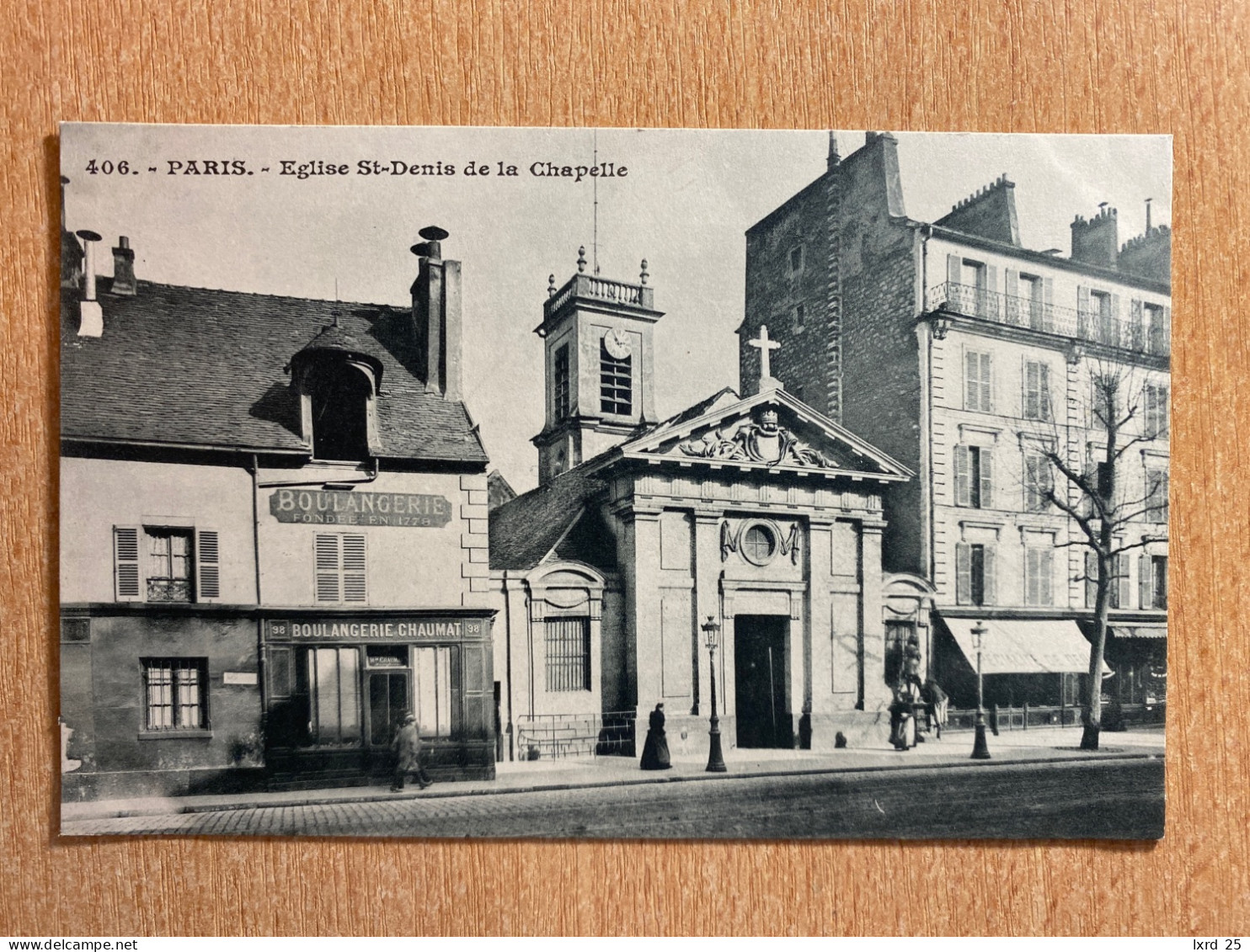 CPA Animée Paris Église Saint Denis De La Chapelle - Dos Non Divisé - Autres Monuments, édifices