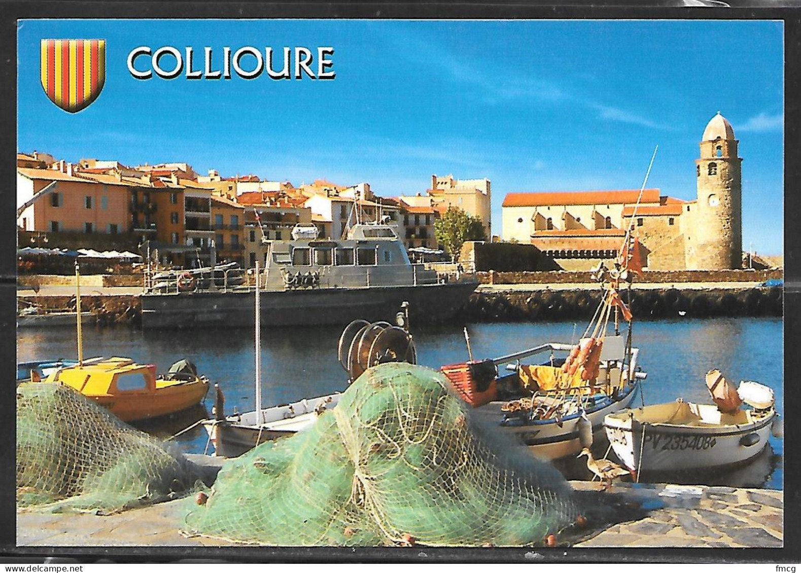 Collioure, France, Fishing Boat, Nets, Writing On Back - Collioure