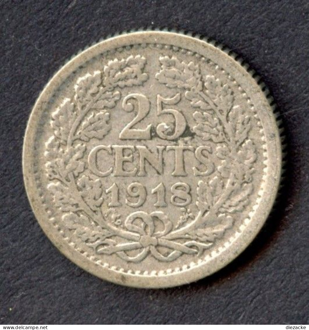 Niederlande 1918 25 Cents Wilhelmina (M5085 - Sonstige & Ohne Zuordnung