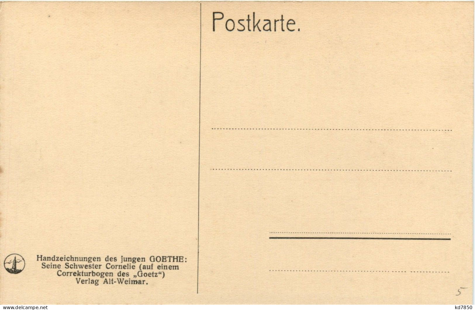 Handzeichnung Des Jungen Goethe - Ecrivains