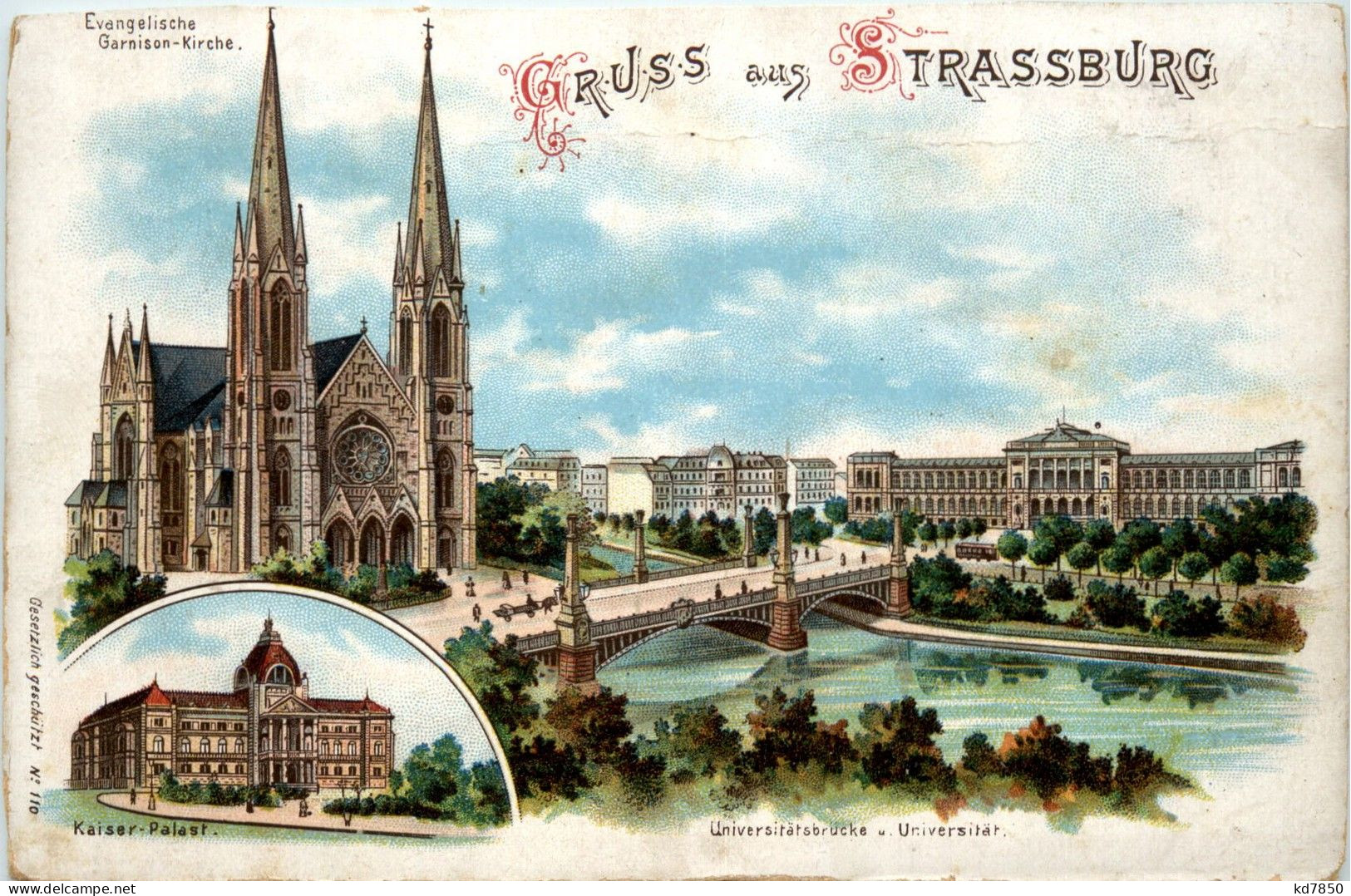 Gruss Aus Strassburg - Litho - Strasbourg